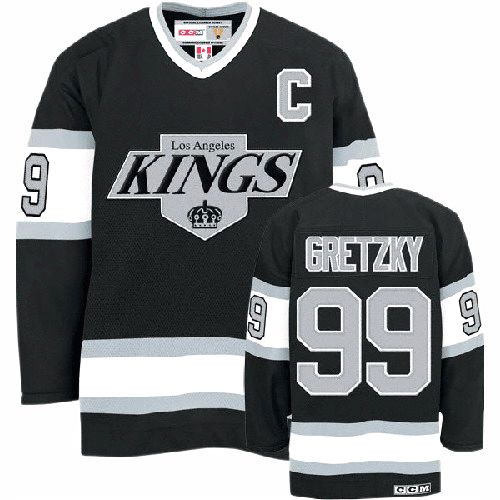 Herren Los Angeles Kings Eishockey Trikot Wayne Gretzky #99 Authentic Throwback Schwarz CCM